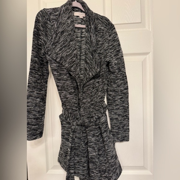 LOFT Jackets & Blazers - Stylish Black and White/gray  Knit Cardigan
